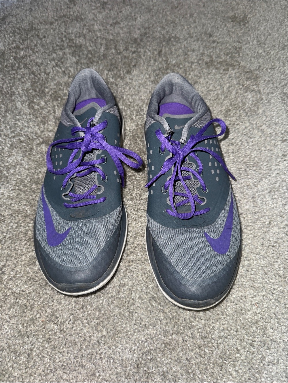 Nike Women’s Gray and Purple Athletic Sneakers